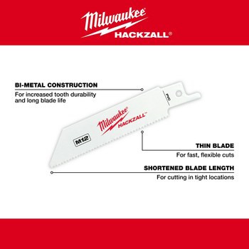 Milwaukee HACKZALL Reciprocating Saw Blade 49-00-5414 - 7 TPI - 0.75 in Width x 0.05 in Thick - Bi-Metal