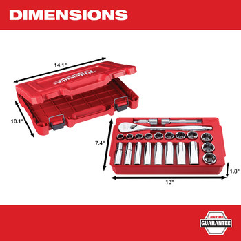 Milwaukee 48-22-9410 Socket Wrench Set - Alloy Steel - 54065