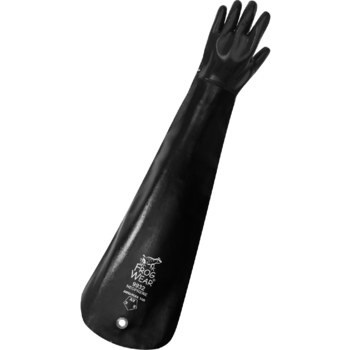 Global Glove FrogWear Black Large Chemical-Resistant Gloves - 32 in Length - Smooth Finish - 9932