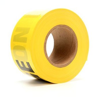 3M Scotch 358 Yellow Warning Tape - Pattern/Text = CAUTION HIGH VOLTAGE - 3 in Width x 1000 ft Length - 2 mil Thick - 57761