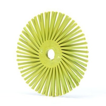 3M Scotch-Brite Ceramic RB-ZB Radial Bristle Brush - Extra Fine Grade - 3/8 in Center Hole - 3 in Outside Diameter - 33227