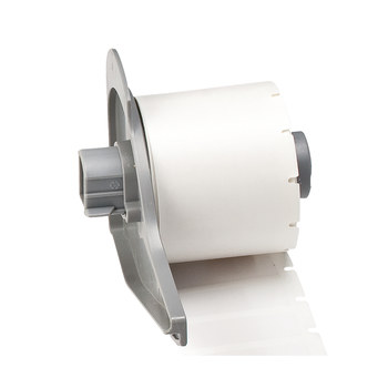Picture of Brady Clear / White Self-Extinguishing, Self-Laminating Vinyl Thermal Transfer M71-29-427 Die-Cut Thermal Transfer Printer Label Roll (Main product image)