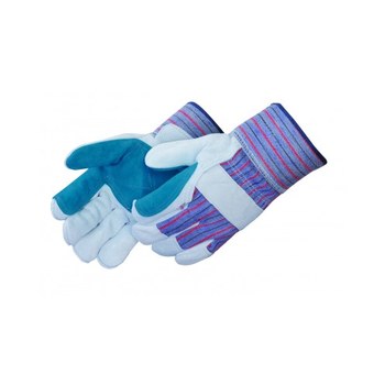 Picture of Liberty Glove 3581SP Green Palm Large Split Cowhide Suede Leather/Rubber Full Fingered Work Gloves (Main product image)