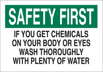 Picture of Brady B-120 Fiberglass Reinforced Polyester Rectangle White English Chemical Warning Sign part number 74616 (Main product image)