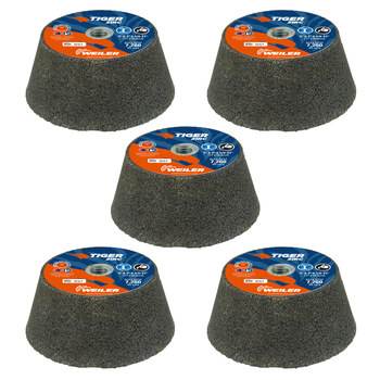 Weiler Tiger Zirc Portable Grinding Cup Wheels 68355 - 5 in - Zirconia Alumina - 14 - Q
