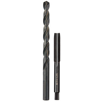 Milwaukee 8 mm x 1.25 Coarse Plug Tap & Drill Bit 49-57-5543 - 4 Flute - Black Oxide - 69.85 mm Overall Length - High Carbon Steel