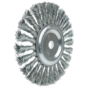 Weiler Roughneck 08775 Wheel Brush - 6 in Dia - Knotted - Stringer Bead Steel Bristle