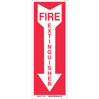 Picture of Brady Bradyglo B-347 Polyester / Polystyrene Rectangle White English Fire Equipment Sign part number 85460 (Main product image)