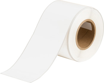 Brady JPC 4000 2595 SC Inkjey Vinyl Roll Labels, 2" Core, White, 4" X