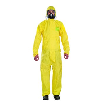 Picture of Ansell Microchem AlphaTec 68-2300 Yellow Large Polyethylene Disposable Chemical-Resistant Coveralls (Main product image)