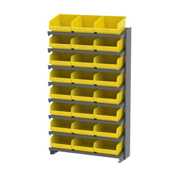 Picture of Akro-Mils APRS010SC APRS 400 lbs Yellow Gray Powder Coated Steel 16 ga Single Sided Fixed Rack (Main product image)