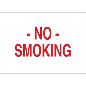 Picture of Brady B-302 Polyester Rectangle White English No Smoking Sign part number 88423 (Main product image)