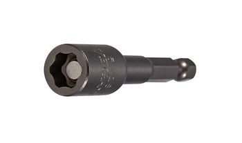 Vega Tools 7/16 in Lobular Magnetic Nutsetter 165MN716R - 1/4 in-Hex Drive - 2 9/16 in Length - S2 Modified Steel - Gunmetal Grey Finish - 00371