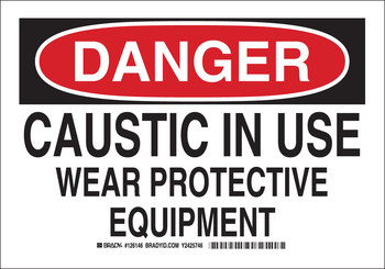 Picture of Brady B-401 Polystyrene Rectangle White English Chemical Warning Sign part number 126145 (Main product image)