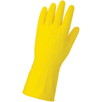 Global Glove 150F Yellow Large Latex Work Gloves - 12 in Length - 150F/LG