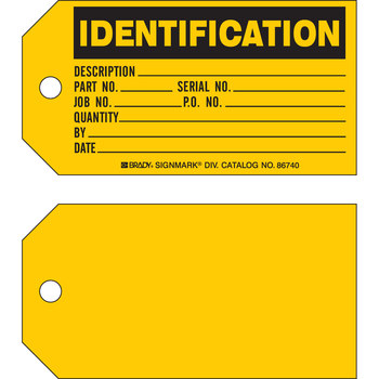 Picture of Brady Black on Yellow Cardstock 86740 Production Status Tag (Main product image)