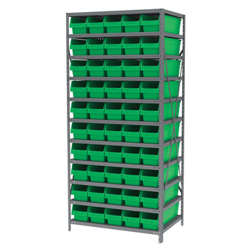 Picture of Akro-Mils AS2479094 Shelfmax 6500 lb Adjustable Green Gray Powder Coated Steel 22 ga Open Fixed Shelving System (Main product image)