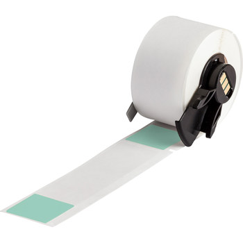 Picture of Brady Clear / Green Self-Extinguishing, Self-Laminating Vinyl Thermal Transfer PTL-23-427-GR Die-Cut Thermal Transfer Printer Label Roll (Main product image)