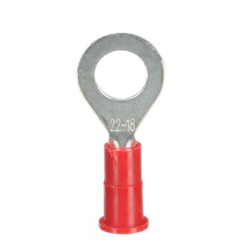 3M Scotchlok MV18-14R/SX Red Brazed Vinyl Brazed Ring Terminal - 1.08 in Length - 0.47 in0.47 in Wide - 0.07 in Inside Diameter - 1/4 in Stud - 58733