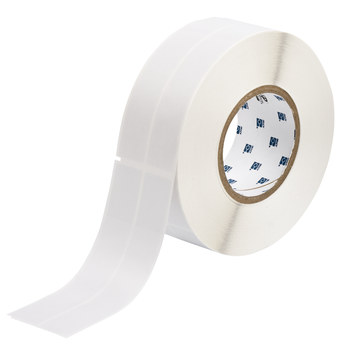 Picture of Brady Clear / White Self-Extinguishing, Self-Laminating Vinyl Thermal Transfer THT-82-427-0.5 Die-Cut Thermal Transfer Printer Label Roll (Main product image)