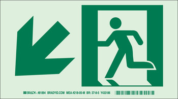 Picture of Brady Bradyglo B-523 Polyester Rectangle White Exit Sign part number 81895 (Main product image)
