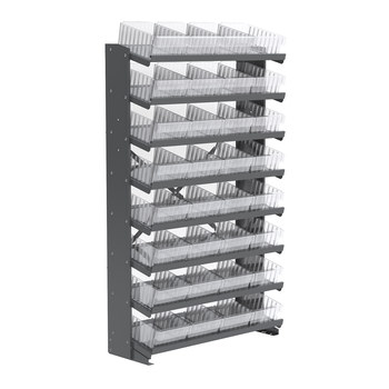 Picture of Akro-Mils APRS182 APRS 900 lb Clear Gray Powder Coated Steel 16 ga Single Sided Fixed Rack (Main product image)