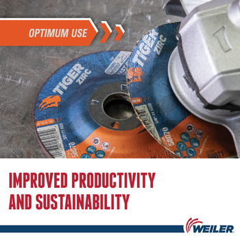 Weiler Tiger 2.0 Grinding Wheel 58071 - 4.5 in - Zirconia Alumina - 24 - T