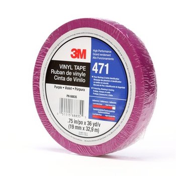 3M 471 Purple Marking Tape - 3/4 in Width x 36 yd Length - 5.2 mil Thick - 68835