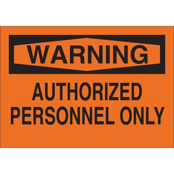 Picture of Brady B-401 High Impact Polystyrene Rectangle Orange English Restricted Area Sign part number 22193 (Main product image)