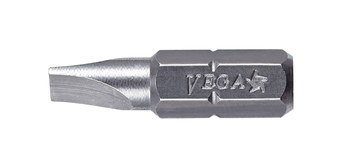Vega Tools.033 x.182 Slotted Insert Driver Bit 125F05SS - 1/4 in-Hex Shank - Stainless Steel - 1 in Length - Stainless Steel Finish - 00826