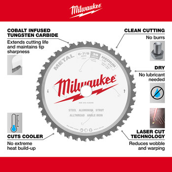 Milwaukee Circular Saw Blade 48-40-4225 - 6 7/8 in Diameter - Carbide