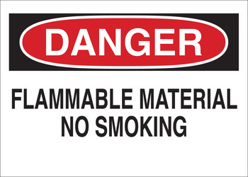 Picture of Brady B-401 Polystyrene Rectangle White English Flammable Material Sign part number 25668 (Main product image)