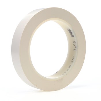 3M 471 White Marking Tape - 1/4 in Width x 36 yd Length - 5.2 mil Thick - 03133