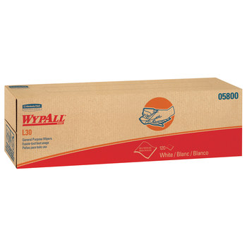 Kimberly-Clark Wypall L30 Wiper 05800, DRC, - 9.8 in x 16.4 in - White