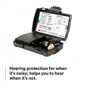 3M Peltor TEP-200 7010386290 Black Listen-Only Hearplugs - Li-ion Rechargeable Battery Powered - 23-30 Decibel NRR - 093045-93824