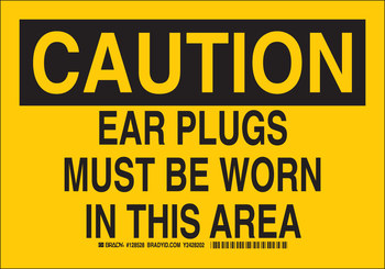 Picture of Brady B-401 Polystyrene Rectangle Yellow English PPE Sign part number 128527 (Main product image)