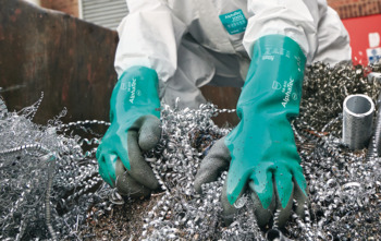 Ansell AlphaTec 58302 Grey 11 Nitrile Chemical-Resistant Gloves - Heavy Duty Grade - Nitrile Coating - 58302110