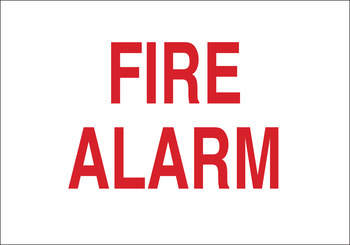 Picture of Brady B-401 High Impact Polystyrene Rectangle White English Fire Alarm Sign part number 25706 (Main product image)