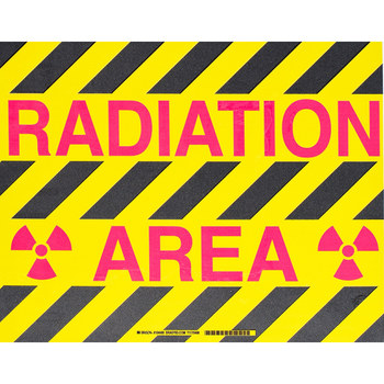 Picture of Brady Toughstripe B-534 Polyester Rectangle Yellow English Radiation Hazard Sign part number 104488 (Main product image)