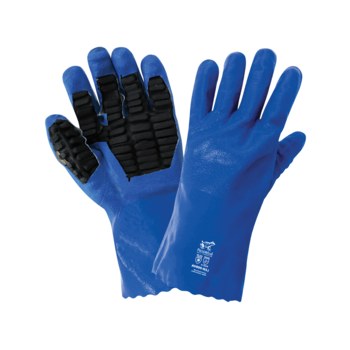 Global Glove FrogWear AV805 Blue Large Chemical-Resistant Gloves - 12 in Length - AV805-9(L)