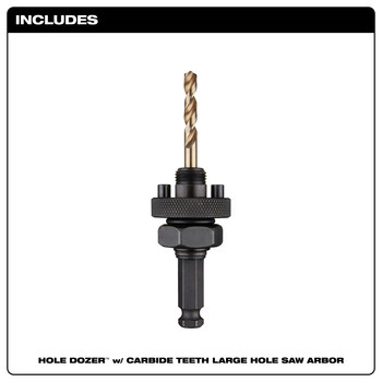 Milwaukee HOLE DOZER Arbor with Pilot Bit 49-56-7115 - Cobalt, Metal
