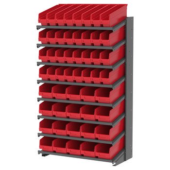 Picture of Akro-Mils APRS18AST00 APRS 900 lb Red Gray Powder Coated Steel 16 ga Single Sided Fixed Rack (Main product image)