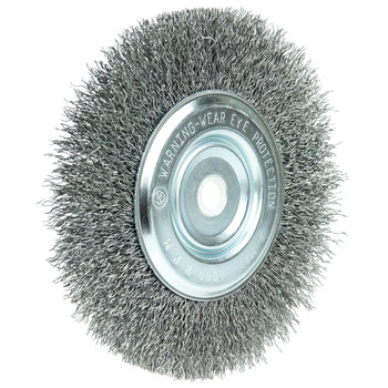 Weiler Wolverine 36200 Wheel Brush - 6 in Dia - Crimped Steel Bristle