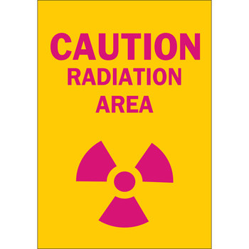 Picture of Brady B-302 Polyester Rectangle Yellow English Radiation Hazard Sign part number 88738 (Main product image)