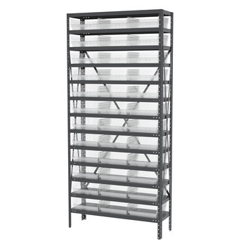 Picture of Akro-Mils AS1279170SC Shelfmax 6500 lb Adjustable Clear Gray Powder Coated Steel 22 ga Open Fixed Shelving System (Main product image)
