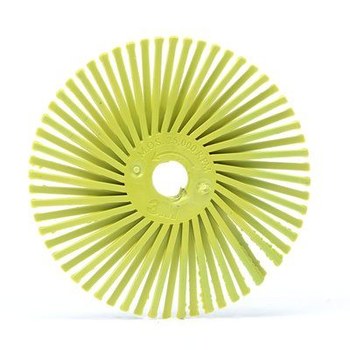 3M Scotch-Brite Ceramic RB-ZB Radial Bristle Brush - Extra Fine Grade - 3/8 in Center Hole - 3 in Outside Diameter - 33227