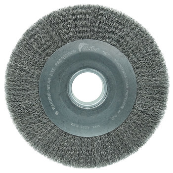 Weiler 03180 Wheel Brush - 10 in Dia - Crimped Steel Bristle