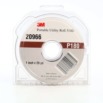 3M 314D Shop Roll 20966 - 1 in x 20 yd - Aluminum Oxide - P180 - Very Fine