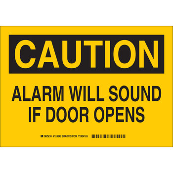 Picture of Brady B-401 High Impact Polystyrene Rectangle Yellow English Security Sign part number 124648 (Main product image)