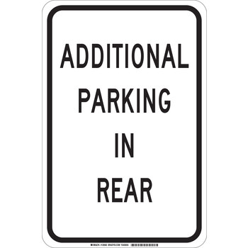 Picture of Brady B-555 Aluminum Rectangle White English Parking Restriction, Permission & Information Sign part number 129561 (Main product image)